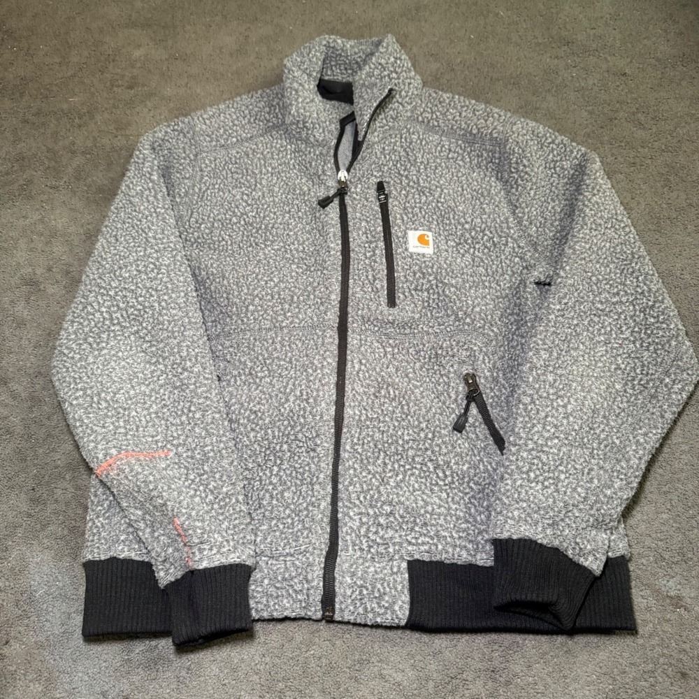 Carhartt Womens Relaxed Fit Sherpa Fleece Jacket Grey Full Zip OJ3913-W Size M